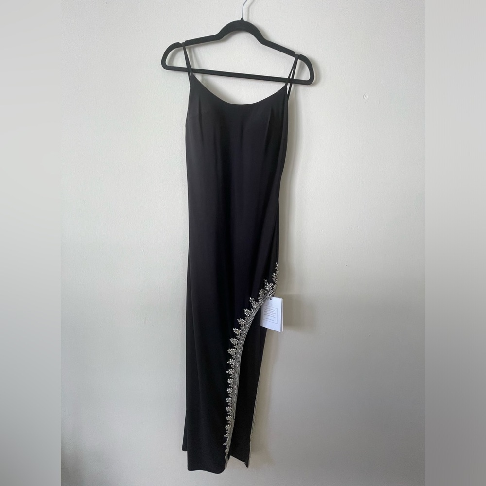 NWT Mac DUGGAL RHINESTONE ENCRUSTED SIDE SLIT CAMI BODYCON GOWN size 4 - Picture 9 of 15